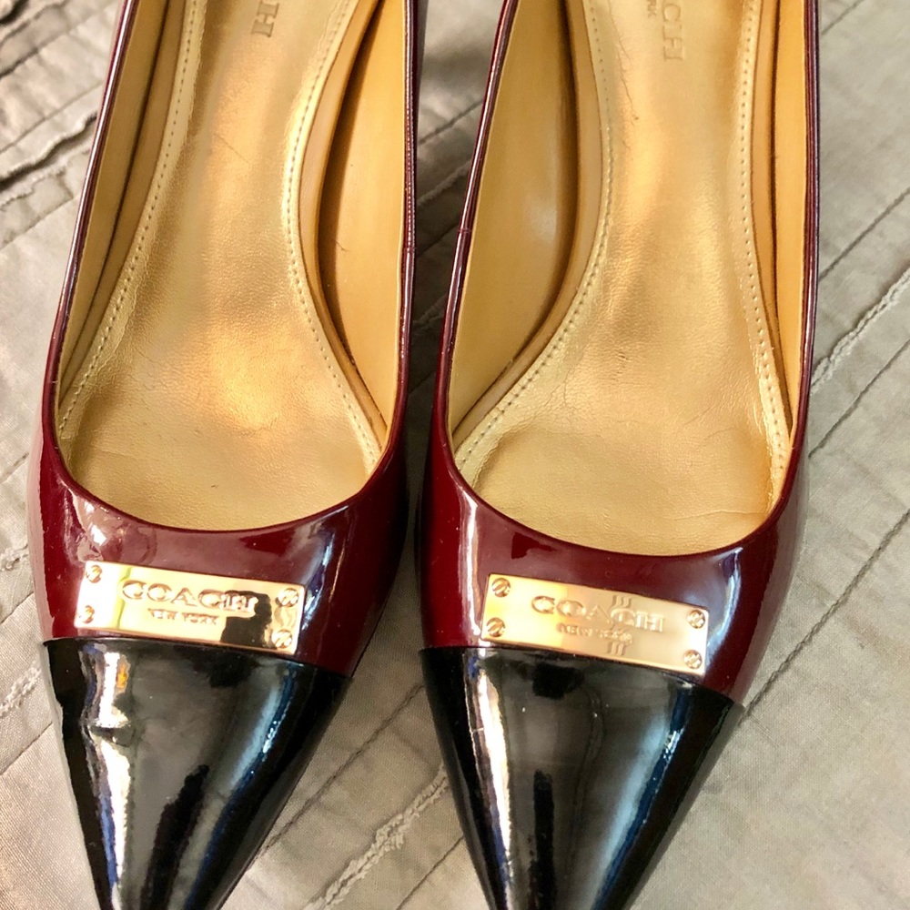 Coach Burgundy/Black Heels EUC!  Practically New!!